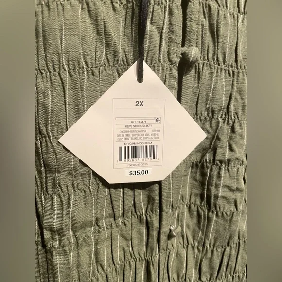 Ava & Viv Women’s Bishop Long Sleeve Button up Smocked Mini Dress Size 2X NWT - Picture 2 of 5